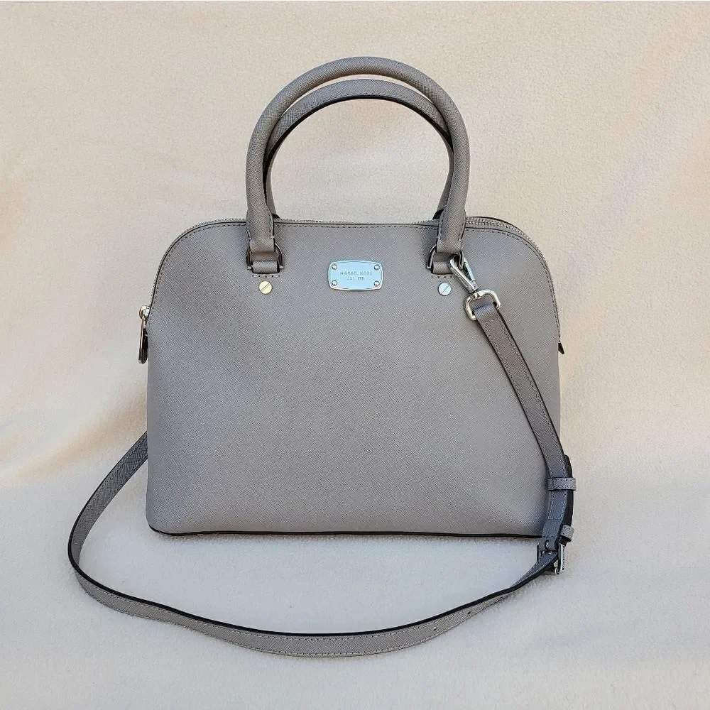 Michael Kors Gray Saffiano Leather Crossbody Satchel